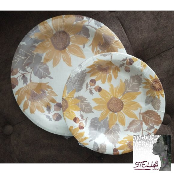 🌻 Simply Autumn Sunflower Paper Plates Set - Picture 1 of 1